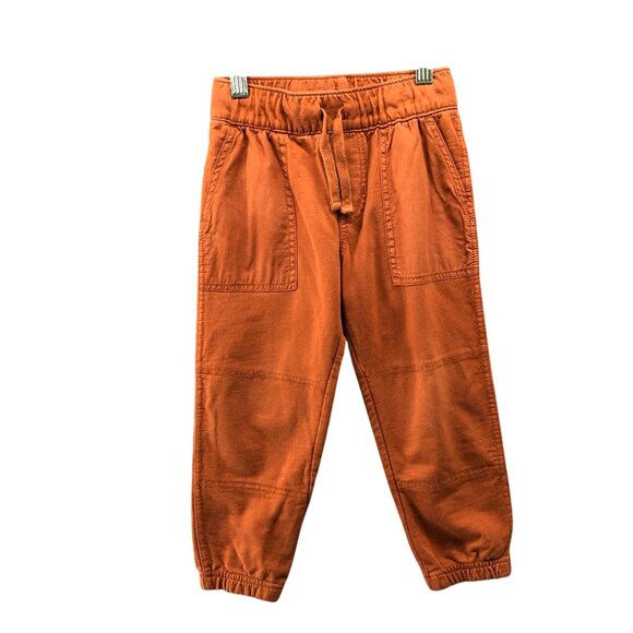 Tea Collection Jogger Pants Boys 4T Tan Brown Cotton Drawstring - Picture 1 of 6